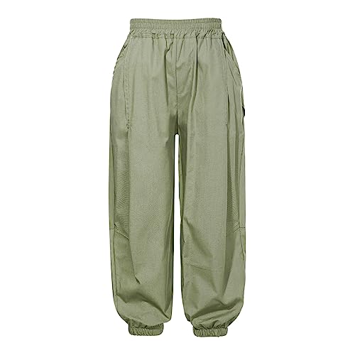 Boys Classic Baggy Pull On Cargo Pants Elastic Waist Casual Jogging Trousers Athletic Sports Bottoms Activewear