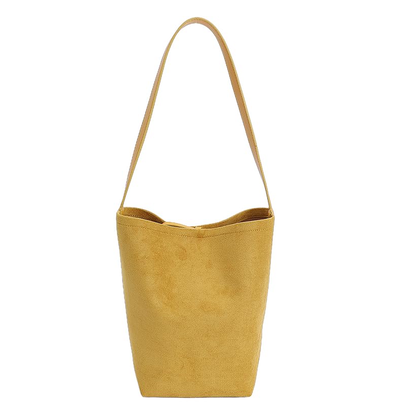 Suede Bucket Bag Fashion Shoulder Bag Slouchy Hobo Bag Tote Handbag Designer Purse for Women Travel Work