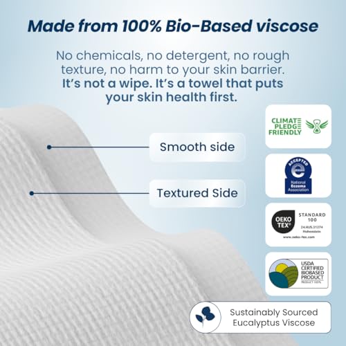 Clean Skin Club - Clean Towels XL | World's 1ST Biodegradable Face Towel | Disposable Makeup Removi