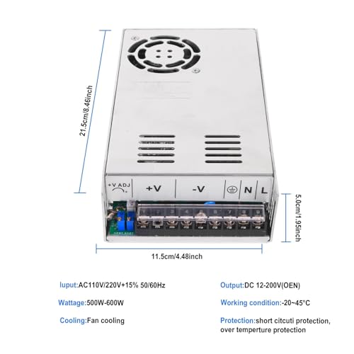 Transformador de luz con voltaje regulable 0-27V y 600W de alta estabilidad contra sobrecargas 5