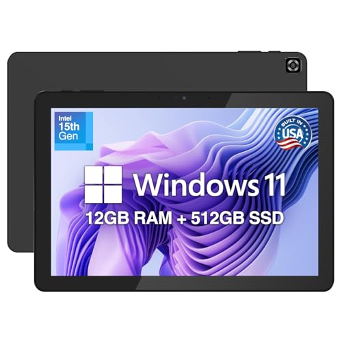 Fusion5 2026 New Version 10.1' Windows 11 Tablet PC - Built in USA - 15th Gen CPU, 12GB DDR5 RAM, 512GB SSD, 10 inch FHD+, Metallic, 158% Faster Than the Old Version of Our Windows Tablet Computer