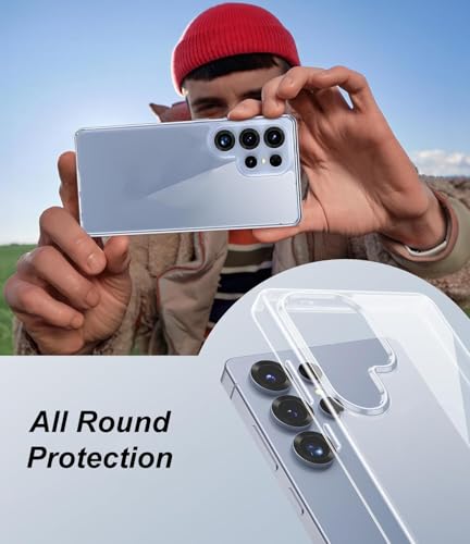 Image of DIZORO Compatible with Samsung Galaxy S24 Ultra 5G Back Cover Case Clear,[ Anti Yellow ][Military Grade Protection] Hard PC Back Cover Transparent