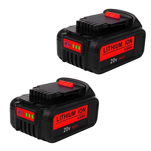 2PACK 20V 4000mAh DCB205 Battery Replacement for Dewalt 20 Volt Battery Max XR