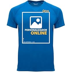 QCM · Camiseta Personalizable · Hombre · Manga Corta · Deporte · Impresión Directa (DTG) · ¡No es un Vinilo Impreso! Se Imprime Directamente sobre el Tejido! (Azul, XL)