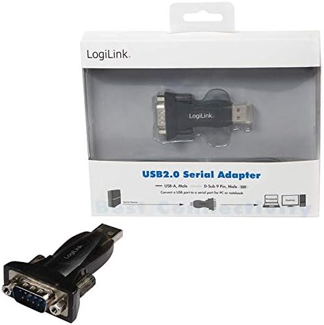 Diagram showing connection flow from serial device to computer via USB adapter