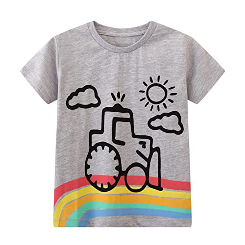Image of Toddler Boys' Short Sleeve Tees Cotton Casual Graphic Crewneck Summer Top Clothes T-Shirts