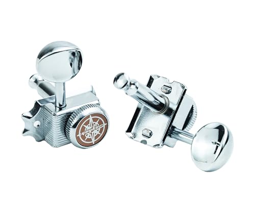 Guyker 6 Inline Vintage Guitar Lock String Tuners ââ‚¬â€œ Locking Tuning Key Pegs Machine Heads Replacement for ST TL Style Electric, Folk or Acoustic Guitars ââ‚¬â€œ Chrome