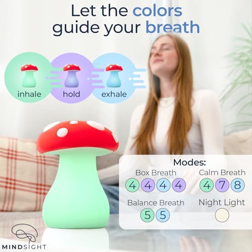 Image of Mindsight 'Breathing Buddha' Guided Visual Meditation Tool for Mindfulness | Slow Your Breathing & Calm Your Mind for Stress & Anxiety Relief | Perfect for Adults & Kids | USB Rechargeable