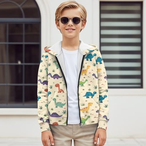 Kids Zip-Up Hoodie, Breathable Athletic Sweatshirt Fashion Cozy Winter Jacket with Kangaroo Pocket for Boys Girls4