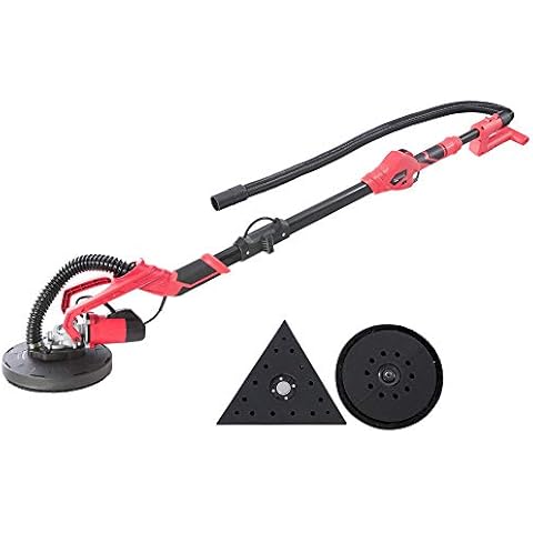 Arebos Tellerschleifer, Langhalsschleifer mit Dual-Pad Schleifkopf (710 Watt, Ø 225 mm,Teleskopstange, Absaugsystem, schwenkbarer Kopf, inklusive 12 Schleifscheiben und Koffer, GS geprüft) Cover