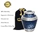MEMORIALS 4U Elite Cloud Blue and Silver Cremation Urn for Human Ashes - Handcrafted Funeral Urn - Affordable Urn for Ashes - Urn Deals (Adult)