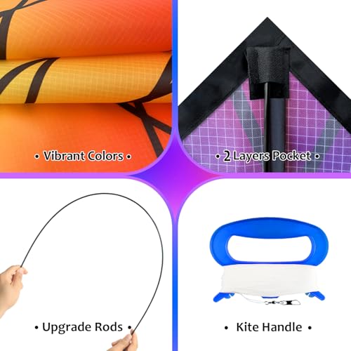 image for HONBO Giant Bloom Kite for Kids & Adults, Beginner Kites for Kids Ages