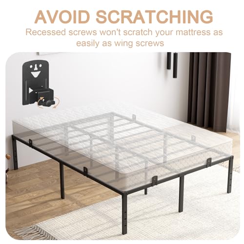 Non Slip Mattress Gaskets for Metal Bed Frame, Cute Anti-Slip Holder in Place Gripper, Mattress Slide Stopper, Sturdy Adjustable Anti-Slip Baffle, Easy to Install, 6 PCS, Black