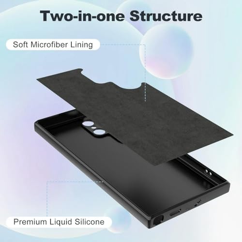 Image of Back Cover for Samsung Galaxy S24 Ultra 5G | Full Camera Protection | Premium Liquid Silicon Case | Flexible Bumper Case for Samsung Galaxy S24 Ultra 5G (Black)