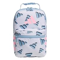 adidas Santiago Lunch Bag Cooler for Women and Men, Insulated Food Container Box with Mesh Pocket, 3D AOP White/Clear Sky Blue/Clear Pink/3.0, One Size