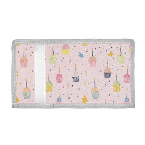 ALAZA Kids Wallets for Boys Girls Toddler Trifold Wallet Children Small Candle Cake with Zipper Coin Pocket2