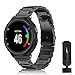 FINTIE Correa Compatible con Garmin Forerunner 235/220/230/620/630/735XT - Pulsera de Repuesto de Metal de Acero Inoxidable, Negro