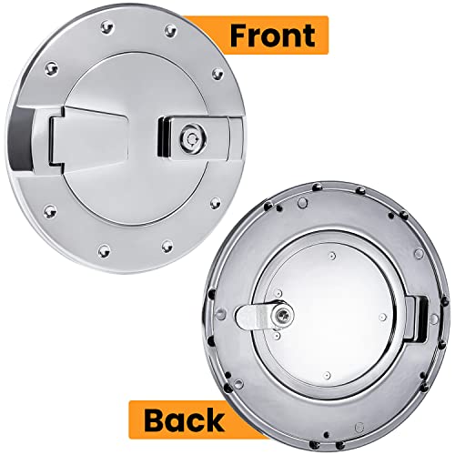 Chrome Fuel Door Locking Billet Aluminum Gas Tank Cap Cover Fit For Hummer H2 2003-2009 #TOP4