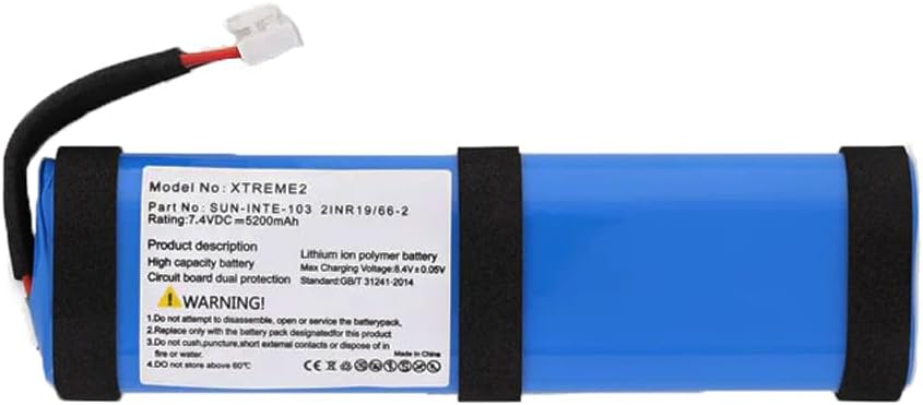 5200mAh SUN-INTE-103, 2INR19/66-2 Battery Replacement Compatible with JBL Xtreme 2 Portable Wireless Bluetooth Speaker - Image 2