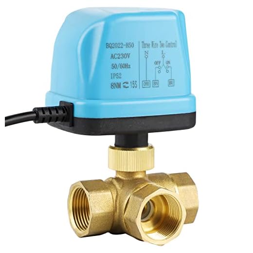 SWAWIS Válvula Motorizada 3 Vías Solenoide DN25 1 Pulgada AC 230V - Válvula de Bola Eléctrica de Latón, Azul