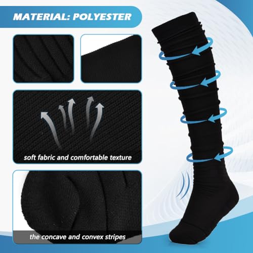 Scrunch Football Socks, Extra Long Padded Athletic Socks with Ankle Support, 1 Pair4