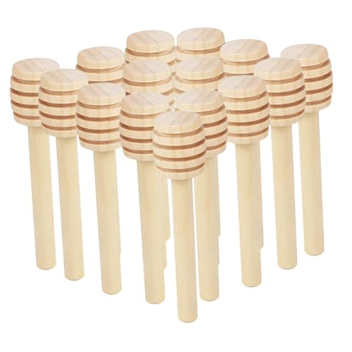 CIYODO 20pcs Wooden Honey Stirrers Portable Cocktail Stirrer Household Honey Portable Honey Dippers Honey Scooper Honey Spoons Portable Stirring Sticks Convenient Honey Dipper Jam