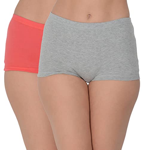 Image of EVA & JOY Women's Cotton Solid Mid-Rise Boyshort Panty