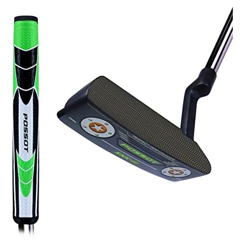 POSSOT Golf Putter CNC Milled Premium Putter Golf Beautiful Screw Decoration Putter Head Sturdy Putter Shaft Right Handed Perfect Alignment Legal for Tournament Play, PU Grip Cover