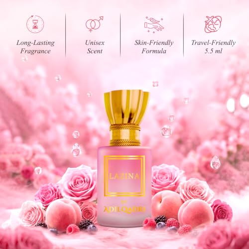 Image of Adilqadri Lazina Attar Roll-On for Men & Women | Non-Alcoholic Long-Lasting Fragrance | Mango, Floral, Woody, Amber, Musk & Vanilla Notes | Premium Attar Perfume | 5.5ML Pack