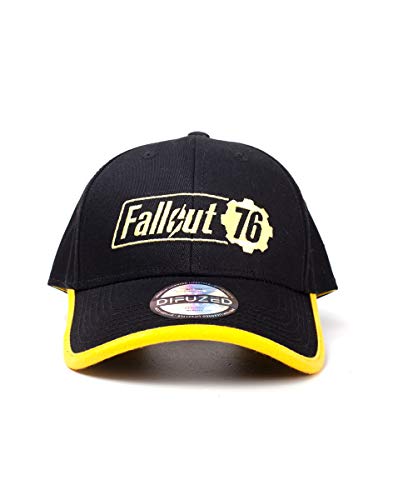Casquette Fallout 76 Difuzed réglable contre le soleil style geek noir et jaune sans pression