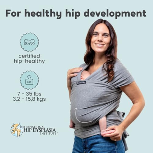CuddleBug Baby Wrap - Hands-Free Baby Carrier Wrap - Soft & Stretchy Baby Wraps Carrier - Newborn to Toddler 7-35 lbs - One-Size-Fits-All - Hip-Healthy (Navy)