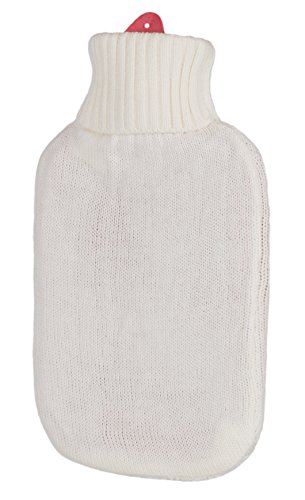 BRANDSSELLER Wärmeflasche Wärmekissen mit Strickmuster-Bezug - 1,6L - Creme/Strickdesign