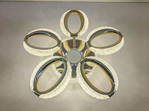 swanart Modern LED Ceiling Light with Bluetooth Speaker & Remote Control | Dimmable 46cm Smart Flush Mount Fixture for Living Room, Bedroom & Dining | Elegant Gold Finish Ambient Lighting