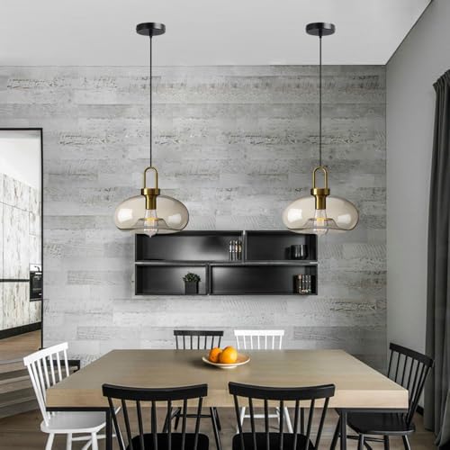 Lámpara de techo industrial con acabado de cristal elegante y casquillo E26 4