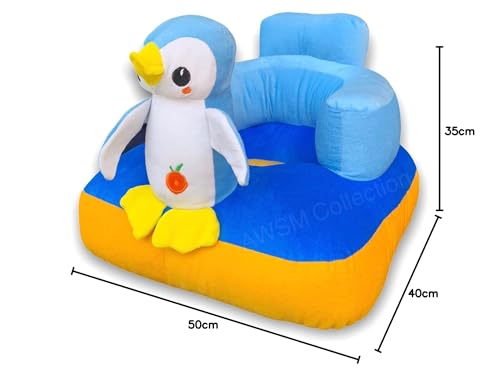 Image of Soft Plush Cushion Supporting Baby Sofa Seat Rocking Chair for Kids, Penguin, Multi Color (Use for 0 to 2 Years)