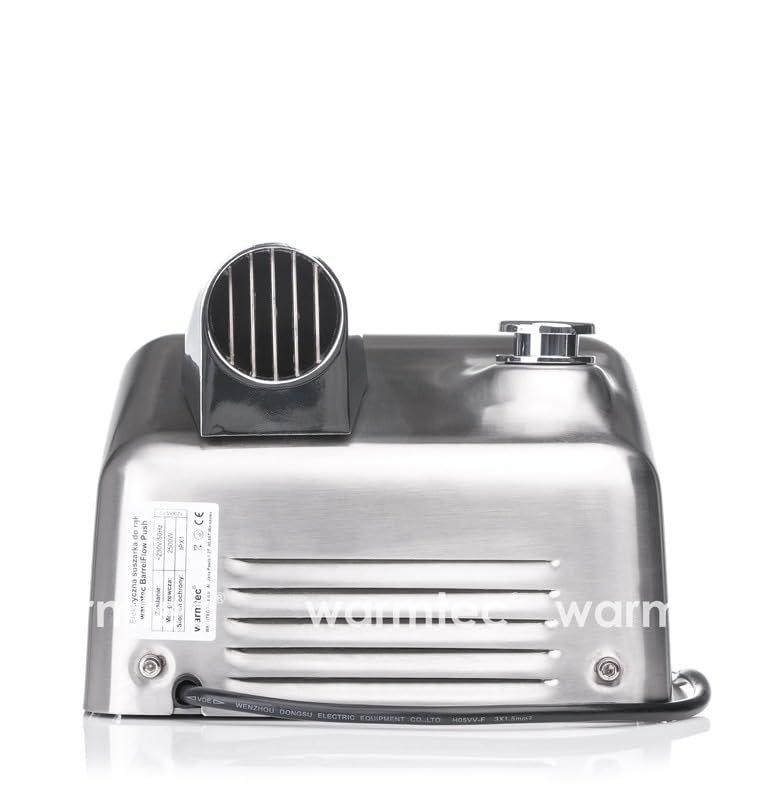 WARMTEC Secador de Manos Eléctrico 2500W Industrial Acero Inoxidable Antivandálico para Baños Públicos