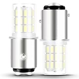 1157 LED Brake Light Bulb, 2057 2357 7528 BAY15D Daytime Running Lights Bulbs, 12V-24V Bright White 6000K BAY15D LED Bulb for RV Camper Car Trailer Backup Reverse Tail Turn Signal Lights, 2 Pack