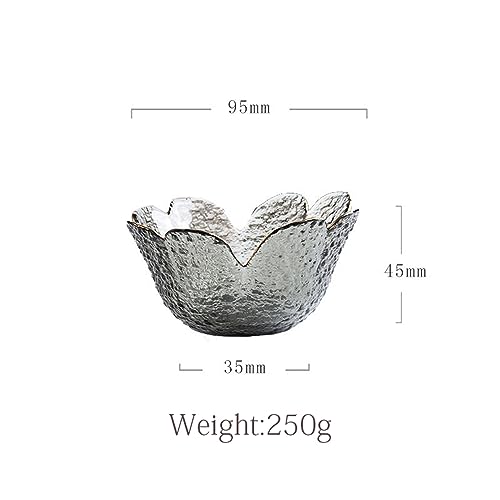 soulnioi Glass Dipping Bowl, Crystal Flower Shape Sauce Dishes - Image 2