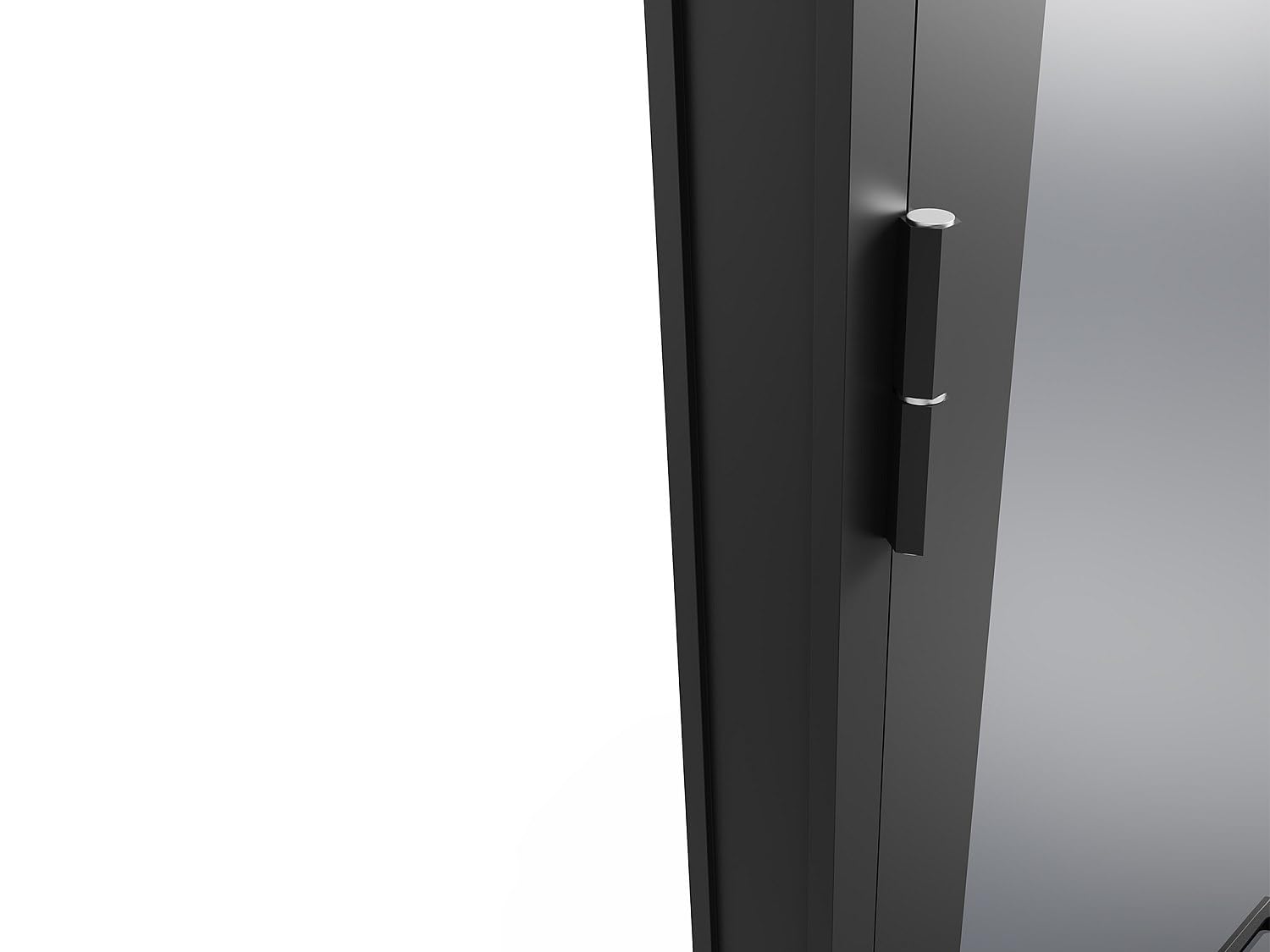 Vente-unique - Puerta con marco Loxton - L 93cm x A 3.5cm x H 204cm - cristal templado - negro