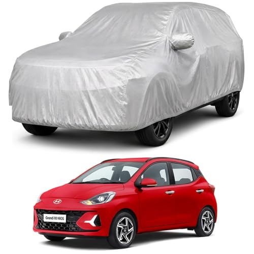 Image of AutoStory i10 Nios Car Cover | Dustproof Lightweight Car Body Cover | Custom Fit for Hyundai i10 Nios 2020-2026 | Mirror Pocket | Lightweight | Indoor & Outdoor | Mirror Pockets, Elastic Bottom