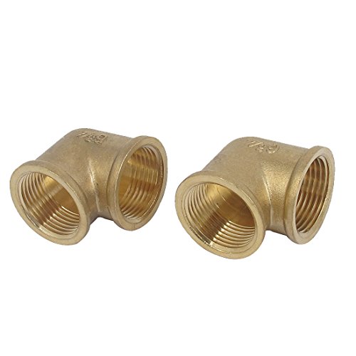 Aexit 3/4 Hembra a Hembra Metal L Forma Codo Manguera Tubo Tubo Conector de (model: I5598VIX-1889JN) conexión 2 piezas