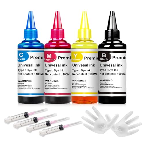 Universal Ink Refills Kit Dye Ink Refill Kit Compatible for HP Canon...