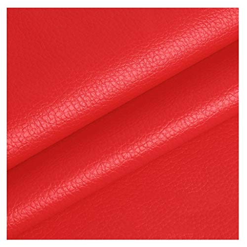 Similicuir haut de gamme rouge au mètre 140cm aspect cuir litchi pour tapissier