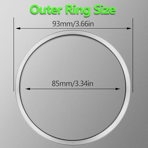 Image of Aluminum Alloy Vent Outer Rings Kit for Toyota Tacoma 2016-2023 (4pcs Silver) - Air Conditioner Vent Trim Rings, Metal Interior Upgrade Accessories