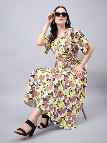 Robe longue fleurie en polycrêpe idéale pour vos sorties d'été
