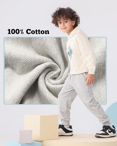 Image of GFQLONG Toddler Boys 2 Pack Cotton Active Jogger Sweatpants,Kids Casual Athletic Solid Pocket Pull On Pants