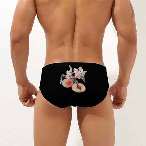 Just Peachy Printed Swim Briefs for Men Sexy Bikini Swimwear Elastic Beach Trunks Bathing Suit3