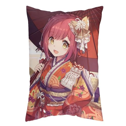 枕カバー カンナ プリコネ ピローケース 60cm*40cm まくらカバー 寝具カバー ファスナー式 抱き枕 クッション 吸汗速乾 静電気対策強化 ソファクッションカバー 快適 肌に優しい 軽量 柔らかい ホテル品質 四節通用 家庭用 アニメ キャラクター