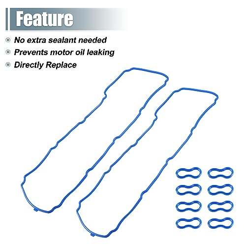 Image of uxcell 2 Set Blue Engine Valve Cover Gaskets Seals for Dodge for Ram 1500 2003-2009