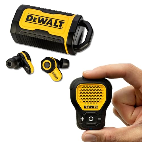DEWALT Jobsite Audio Bundle – ANC True Wireless Earbuds & Wearable Bluetooth Speaker, Noise Reduction